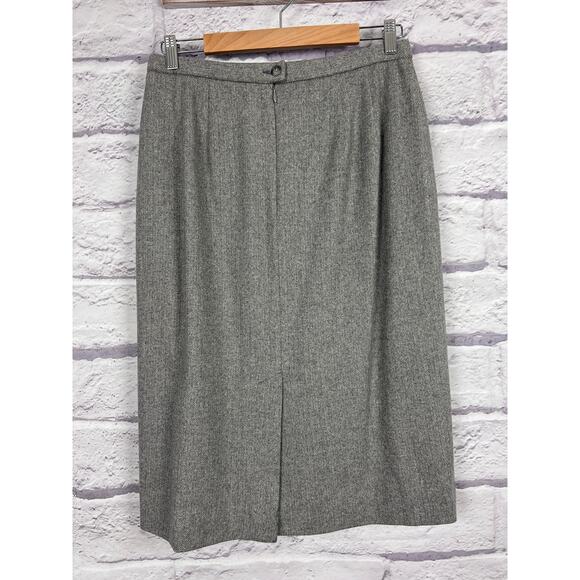 VTG Pendleton Womens 12 Old Money Academia Wool Skirt Jacket Suit Set Gray Tweed - Picture 10 of 15